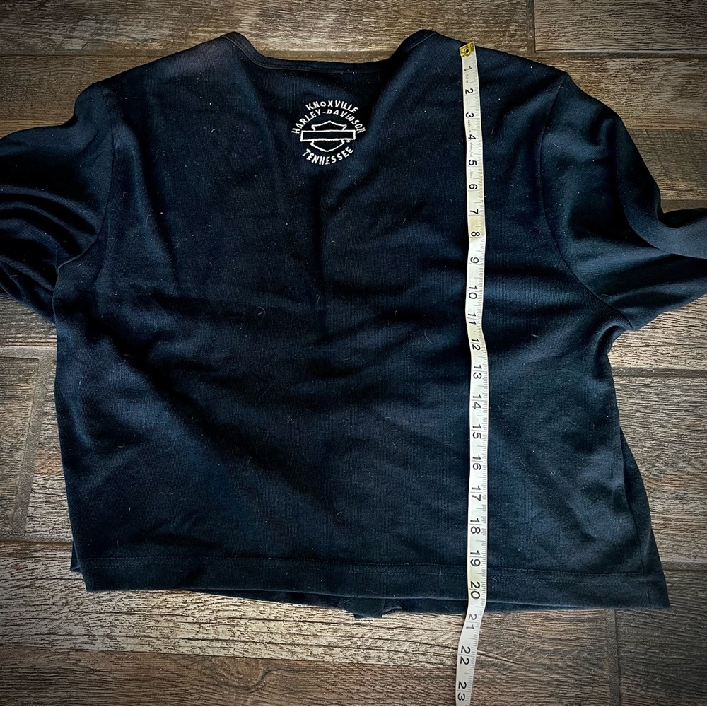 Harley Davidson black sweater with sparkles Knoxville, Tn. Made USA S runs big - Picture 6 of 8